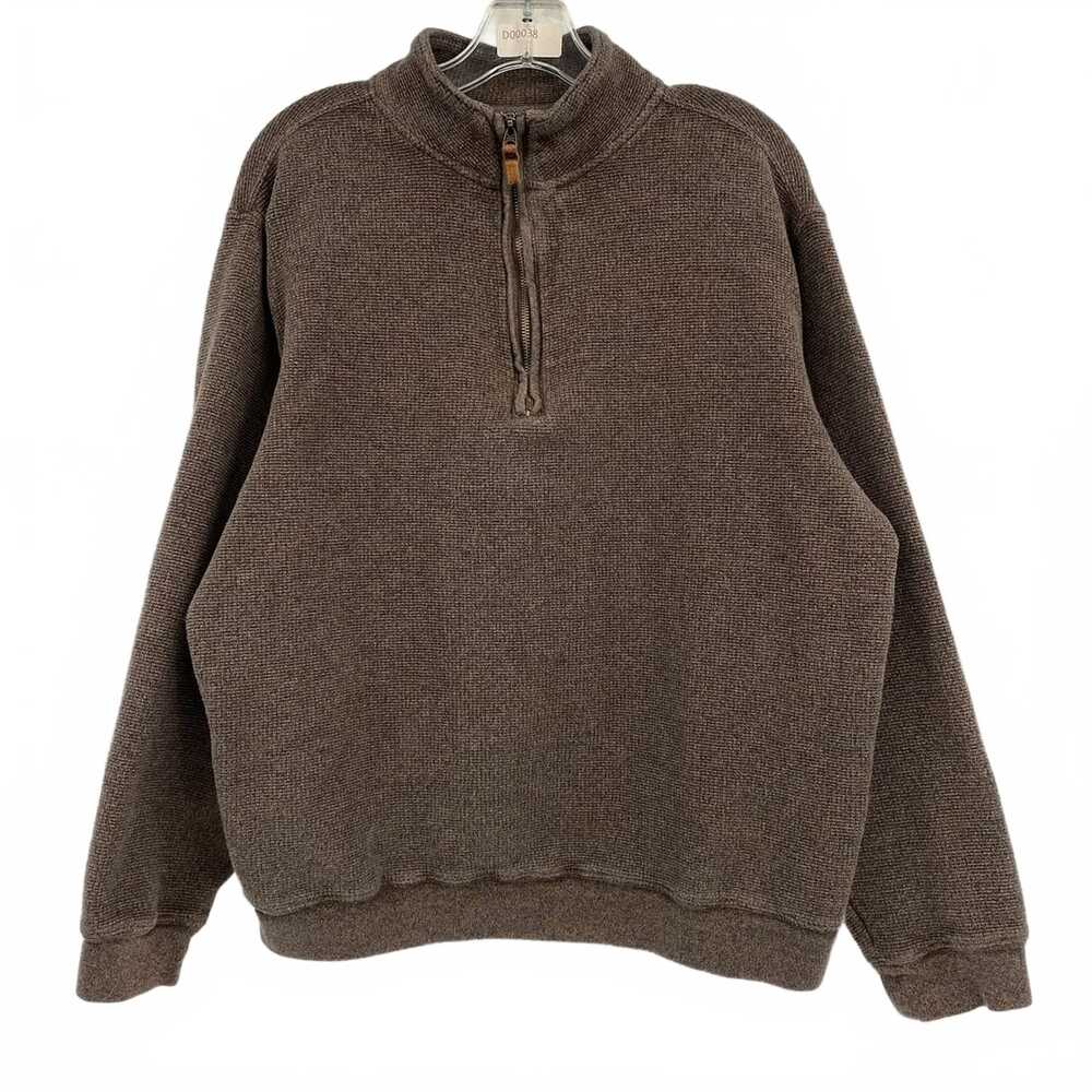 Woolrich Brown Cotton Knit 1/4 Zip Pullover | Men’s L